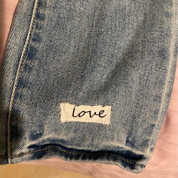 Original modded Scripture Jesus PACSUN Mom light Denim distressed Jeans 27w 23L - Picture 7 of 15